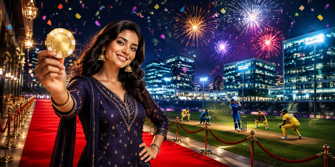 Woman enjoying cricket betting on mobile at home