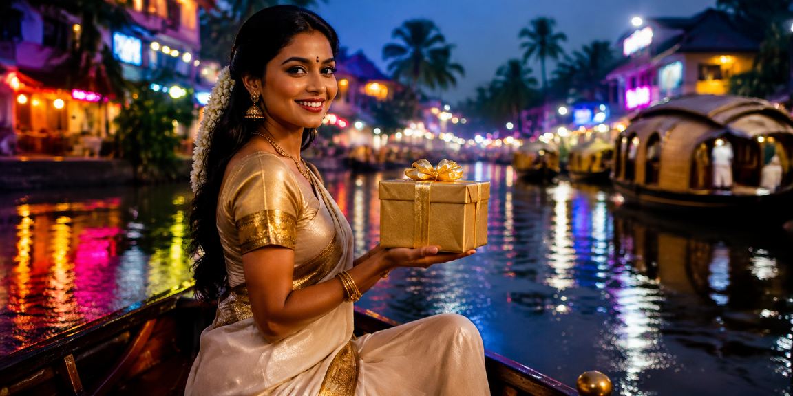 Kerala backwaters illuminated during football betting festival