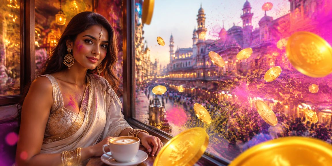 Traditional Indian woman playing lottery